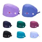 Cotton Print Peel Cap Bouffant Ponytail Hat Head