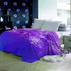 Blue Light Flower Abrupt Scales 3D Warm Plush Fleece Blanket Picnic Sofa Couch