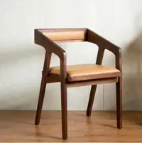 在飛比找松果購物優惠-北歐餐桌椅實木餐椅電腦辦公椅木椅單人會議椅書椅茶椅木椅靠背椅