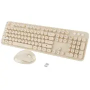 Wireless Keyboard,Cute Colorful 104 Keys Typewriter Retro Round Keycaps Keybo...