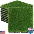 Artificial Grass Tiles Interlocking Turf Squares Deck 9 Pack -12"x12" Indoor
