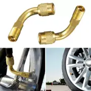 2pcs 90Degree Brass Air Tyre Valve Extension Adaptor Car Tire Stem Extender Tool