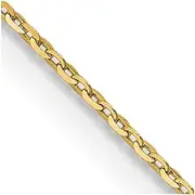 [JewelryWeb] 18k Solid Yellow Gold 1.5mm Sparkle Cut Cable Chain Necklace Chain-Necklace for Women and Men