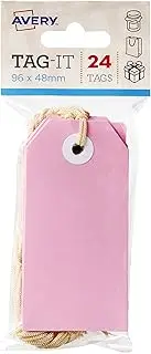 Avery Pink Swing Gift Tags with String, 96 x 48 mm, 24 Tags (13201)