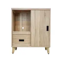 在飛比找特力屋線上購物優惠-[特價]IHouse-利維 免組裝木心板 滑門托盤 3尺餐櫃