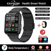 New Blood Glucose Monitor Health Smart Watch Men ECG+PPG Blood Pressure Measurement IP68 Waterproof Sport smartwatch Ladies Black Steel B ECG blood...