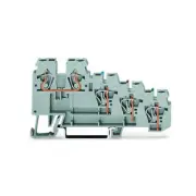 A● 5pcs WAGO 270-570 ​4-Conductor Sensor Terminal Block 2.5mm² Gray New