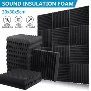 12-60pcs Studio Acoustic Foam Sound Absorbtion Proofing Panel Wedge 30x30x5cm