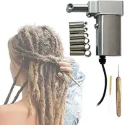 Fast Locks Dread Machine for Instant Locs,Electric Handheld Portable Dreadlock,with 6 Heads,Automatic Dreadlock Machine Quick and Easy DIY Dreadlocks Braiding Hair (Silver)