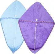 ADOCARN Practical Head Towels 2pcs Soft Hair Wraps for Women Fashionable Dry Hair Cap