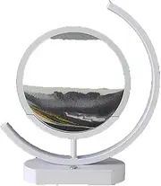 Moving Sand Art Table Lamp, Moving Sand Art Picture in Motion, 3D Deep Sea Sandscapes with Display Flowing Sand Frame, Flow Sand Art, Relaxing Desktop 3.20