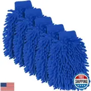 5 Pieces Car Wash Mitts Chenille Microfiber Double Sided Scratch-Free Wash Mi