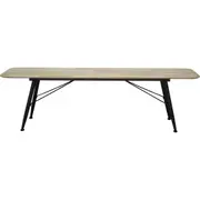 Manhattan Iron Rubber Wood 160x45cm Bench Seat Furniture Rectangle Natural/Black