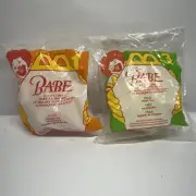 NEW 1995 McDonald's #1 BABE Pig Plush #3 Maya Sheep Lamb Happy Meal Toy