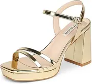 [JOY IN LOVE] Platform Heels for Women 3.5 Inch Chunky Block Heel Ankle Strap Sandals