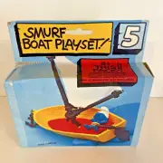 Smurf Boat Playset Vintage Schleich 1980 #5- Brand New Never Opened