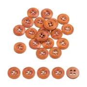80Pcs Wooden Buttons 15mm 4 Hole Round Wood Sewing Button Craft, Brown