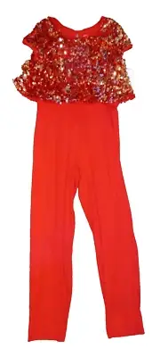 Girl's XL Red Romper New Tank Top & Pants 14-16 NWT Sequin Party Outfit Shirt