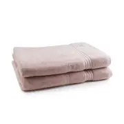 2pc Onkaparinga Flinders Premium Bath Sheets 90x167cm Cotton 600GSM Pink Blush