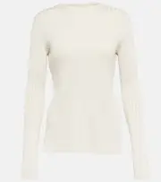 [The Row] The Row Ash cutout-detail ribbed-knit silk top AU 16 white