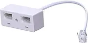 Suesacy RJ11 Plug to Dual UK BT Telephone Socket Convertor