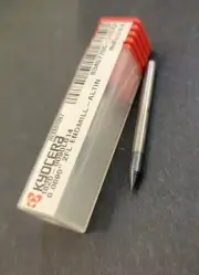 Kyocera 0.009" Minature 2-Fl Carbide End Mill ⅛" Sh. 1½" OAL Machinist Micro