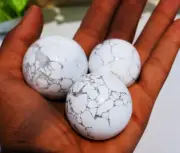 Large 50MM White Howlite Stone Healing Metaphysical Sphere
