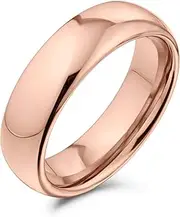 [Bling Jewelry] Basic Plain Simple Dome Couples Classic Black Rose Gold Plated Titanium 2-8MM Wedding Band Ring For Men Women Comfort Fit
