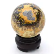50mm Bumblebee Jasper 173g Natural Crystal Sphere Ball Gemstone, Inc Stand