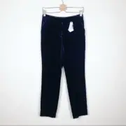 Ted Baker Blue Velvet Slim Trouser Pants in Midnight Size 2 NEW NWT