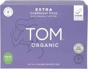 Tom Extra Thick Overnight Pad, Pack of 8