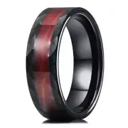 Rosewood Harmony Hammered Tungsten Carbide Ring