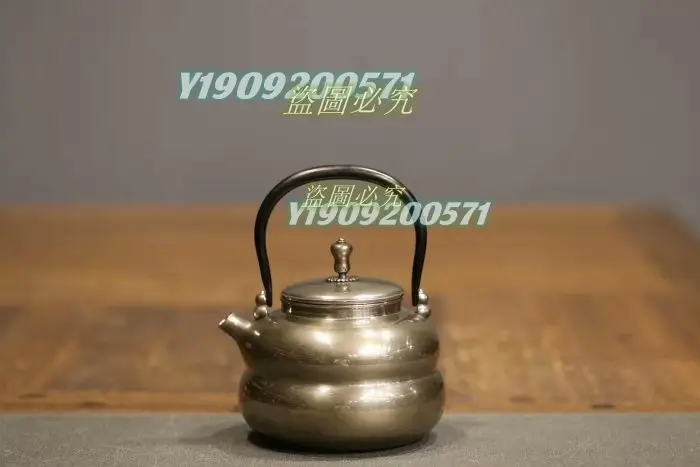 純銀保証 純銀保証 北村靜香口打出 銀手玉摘 湯沸 茶道具 北村静香