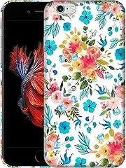 GlamCase Compatible with iPhone 6 Plus / 6S Plus,- Floral Pink Teal Watercolor Pattern Printed Slim & Sleek Cute Plastic Hard Protective Designer Back Case/Cover for iPhone 6 Plus / 6S Plus