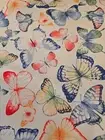 Butterfly Table Runner 13X72 Colorful Reverses to Blue/Tassels Spring Summer NEW