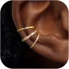 Ear Cuff Earrings for Women 14K Gold Plated Ear Cuffs Non Piercing Clip on Carti