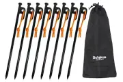 Metal Tent Stakes with Reflective Pull Cord Heavy-Duty Forged Steel Tent Pegs...