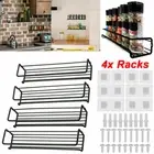 4pcs Hanging Kitchen Shelf Spice Shelf Wall-Mounted Kitchen Cupboard Doors Black