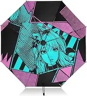[RPLIFE] Anime Comics Girl Umbrella, Lightweight Durable Automatic Open/close Umbrella for Women, Travel Umbrellas for Rain and Sun