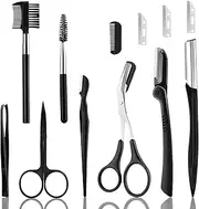 ElegGlo Eyebrow Trimmer Set, Suitable For Everyone, Eyebrows, Eyelashes And Facial Beauty, Including Eyelid Shaving Razor, Eyebrow Scissors, Eyebrow Scissors With Comb, Brush For Eyebrows