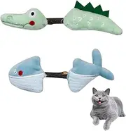 Andiker Silvervine Chew Sticks, 2PCS Cat Catnip Sticks with Silvervine Sticks for Indoor Cats, Natural Molar Stick Cat Toy for Indoor Adult Cat and Kitten Teeth Cleaning Chewing (Green+Blue)