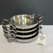 (4) All-Clad Stainless Steel 6" Mini Gratin Pans Dessert Casserole Single Serve