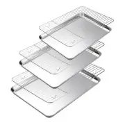 Baking Sheet with Cooling Rack Set of 6 3 Premium Stainless Steel Cookie Sheets