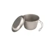Snow Peak Deep Titanium Backpacker's Cup with Lid E-314 – Ultralight 360ml Camp Cup & Plate Combo