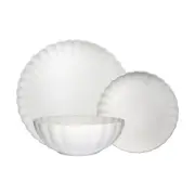 12pc Casa Domani Solare Dinner Set Microwave & Dishwasher Safe - Cream