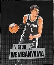 NBA San Antonio Spurs Victor Wembanyama Silk Touch Throw Blanket, Sofa Bedroom Home Decor for Teen Boys Girls Adults Sports Lovers, 50 x 60 inches
