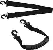 Mipcase 2pcs Ski Boot Straps Carry Boot Strap Clip- Snowboard Leash Carrier Ski Adjustable Snowboarding Ice Skates Carrier Black Ribbon