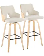 LumiSource Set of 2 Stella 30in Fixed-Height Barstools