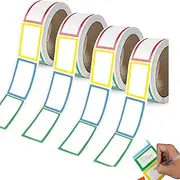 25 x 45mm Name Tag Label Stickers,1000 Pcs Colored Blank Name Tag, Strong Adhesive Category Tag Stickers for Office School and Home(red, Yellow, Blue and Green)