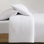 Calvin Klein Seersucker 3 Piece Duvet Cover Set, King